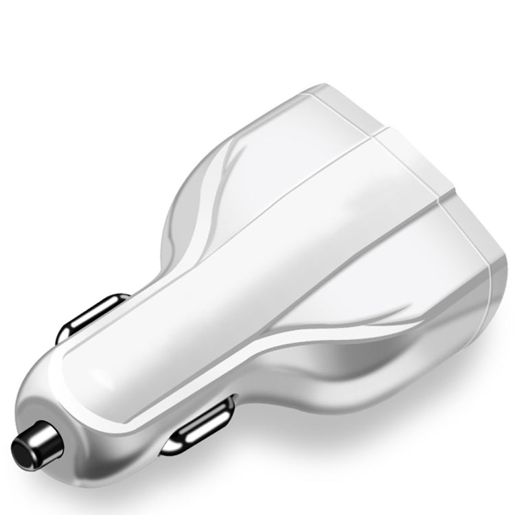 2 PCS QC3.0 Fast Charge Car Charger 3.5A Dual USB With Type-C Interface Output Car Charger(White) - Car Charger by PMC TechLife | Online Shopping South Africa | PMC TechLife