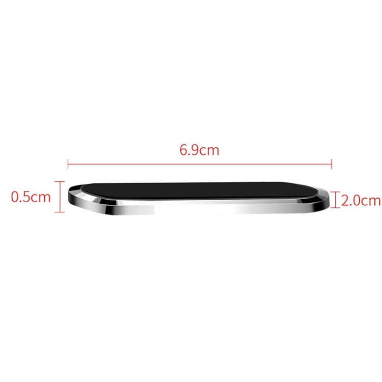F601 4 PCS One Word Long Magnet Car Bracket Car Navigation Lazy Magnetic Metal Bracket(Rounded Black) - Car Holders by PMC TechLife | Online Shopping South Africa | PMC TechLife