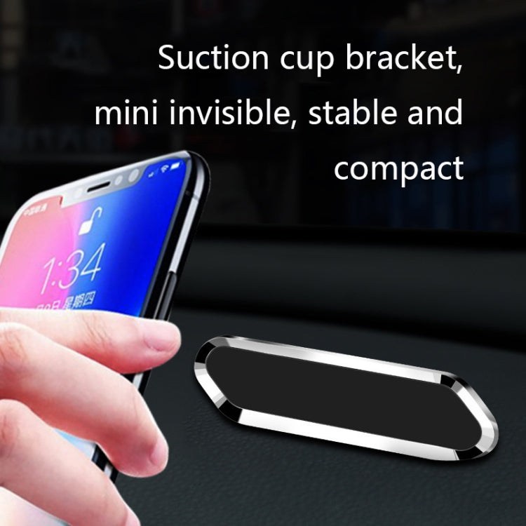 F601 4 PCS One Word Long Magnet Car Bracket Car Navigation Lazy Magnetic Metal Bracket(Rounded Gold) - Car Holders by PMC TechLife | Online Shopping South Africa | PMC TechLife