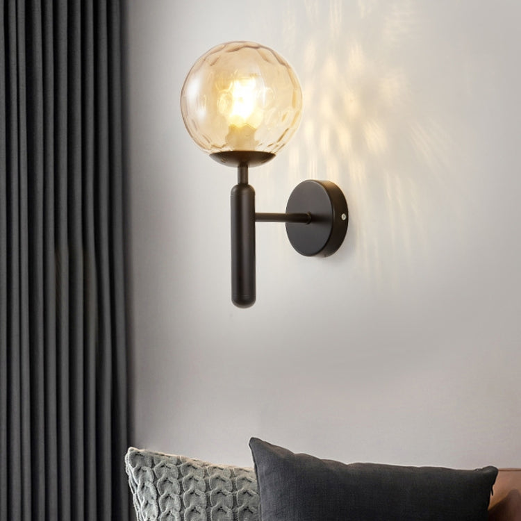 6102 Round Glass LED Wall Light Hotel Bedroom Bedside Living Room, Power source: 5W White Light(Copper Color Cream White Lampshade) -  by PMC TechLife | Online Shopping South Africa | PMC TechLife