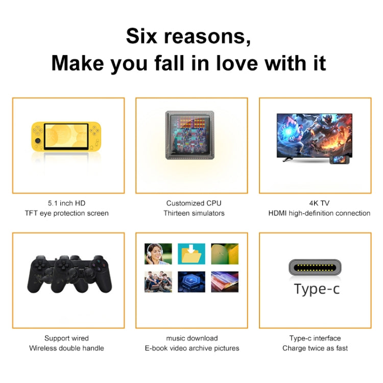 X20 LIFE Classic Games Handheld Game Console with 5.1 inch Screen & 8GB Memory, Support HDMI Output(Gray) - Pocket Console by PMC TechLife | Online Shopping South Africa | PMC TechLife | Buy Now Pay Later Mobicred