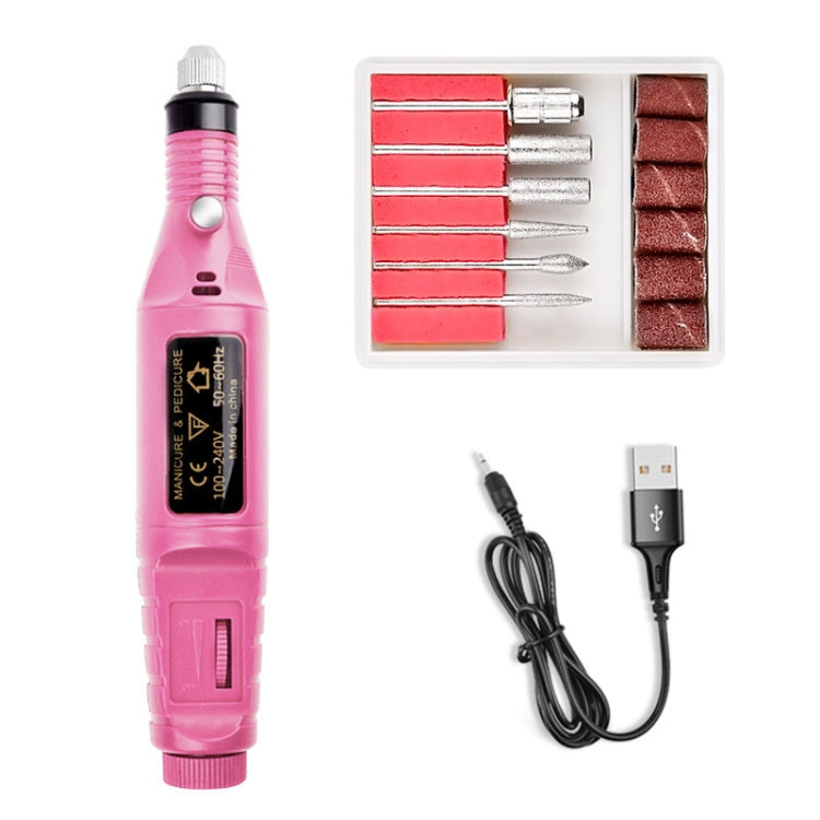 Mini Electrical Nail Grinding Machine USB Portable Electrical Grinder Set(USB Pink) - Grinding Tools & Accessories by PMC Jewellery | Online Shopping South Africa | PMC Jewellery