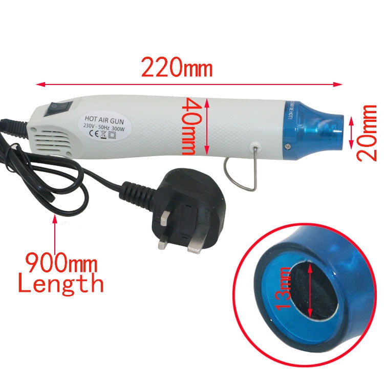 230V Soft Ceramic Hot Air Device Rubber Stamp Heat Shrinkable Film DIY Appliance, UK Plug(White) - Heat Guns by PMC TechLife | Online Shopping South Africa | PMC TechLife | Buy Now Pay Later Mobicred