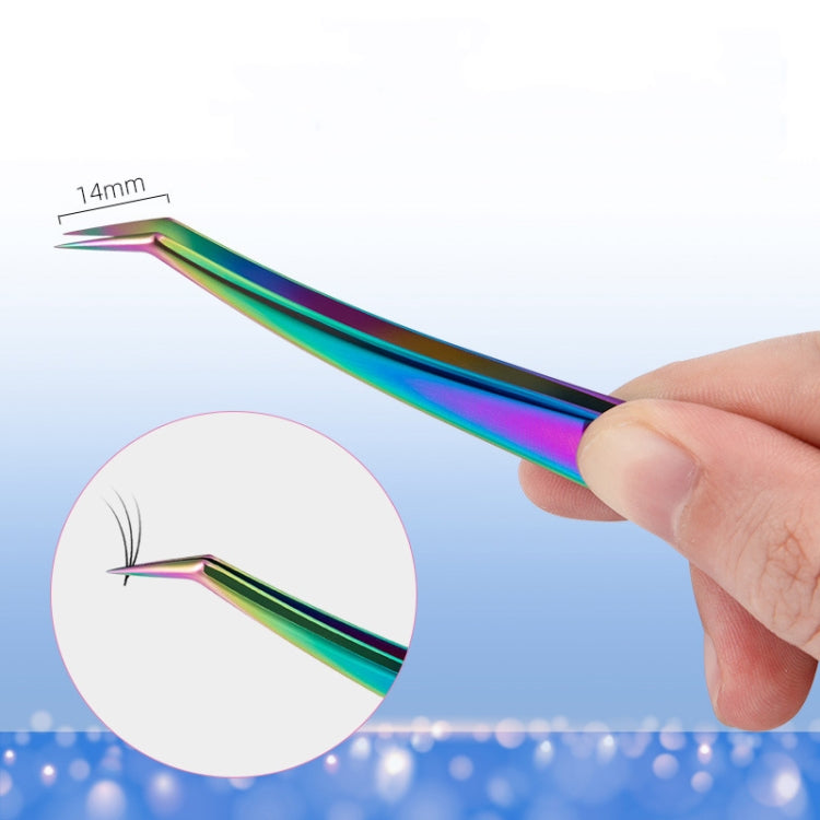 Nail Art Eyelash Tweezers Stainless Steel Colorful High Precision Grafting Eyelash Curler, Specification:  3 PCS Mirror Light Feather Clip - Tools by PMC Jewellery | Online Shopping South Africa | PMC Jewellery