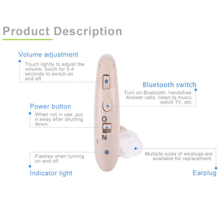 G25 Bluetooth Hearing Aid Elderly Sound Amplifier Sound Collector, Colour: EU Plug(Skin Color) - Hearing Aids by PMC TechLife | Online Shopping South Africa | PMC TechLife