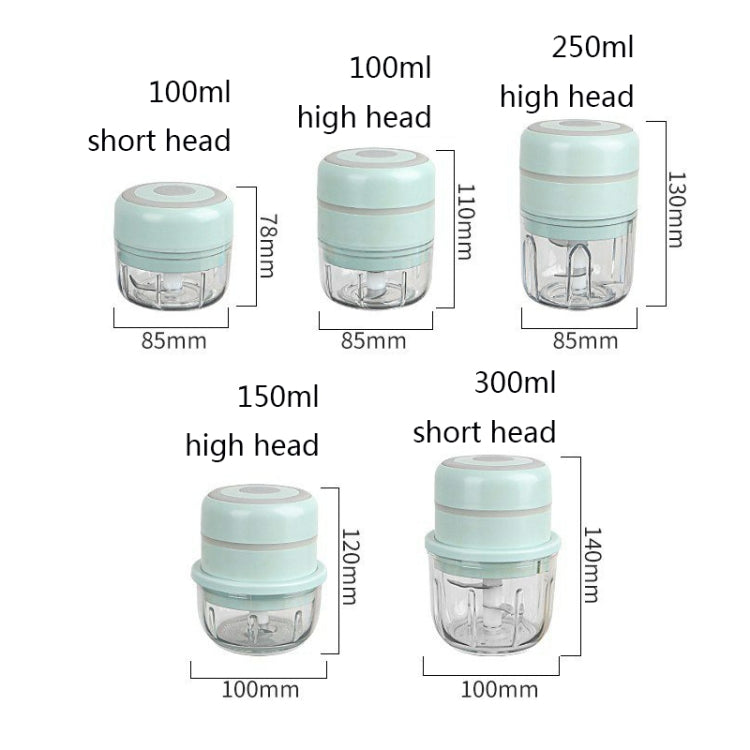 ZM-14 Household Mini Wireless Electric Garlic Masher, Colour: Green High Cup 250ml + Small Cup 100ml - free shipping - PMC TechLife - Order now!