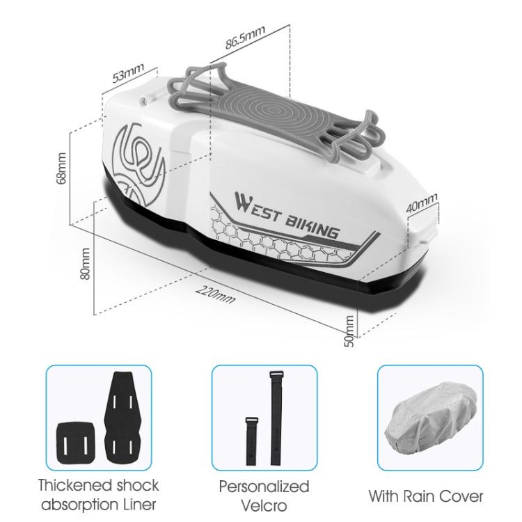 WEST BIKING Bicycle Front Beam Top Tube Bag Mountain Road Bike Waterproof Riding Equipment(Dark Ash) - Bicycle Bags by WEST BIKING | Online Shopping South Africa | PMC TechLife | Buy Now Pay Later Mobicred