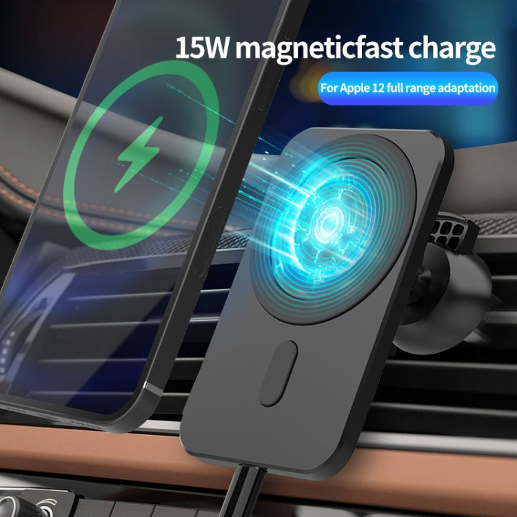 N16 10W Car Air Outlet + Suction Cup Magsafe Magnetic Phone Universal Wireless Charger Holder(White) - Wireless Charger Holders by PMC TechLife | Online Shopping South Africa | PMC TechLife