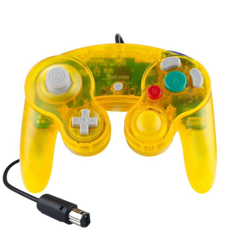 5 PCS Single Point Vibrating Controller Wired Game Controller For Nintendo NGC(Transparent Yellow) - Gamepads by PMC Jewellery | Online Shopping South Africa | PMC Jewellery