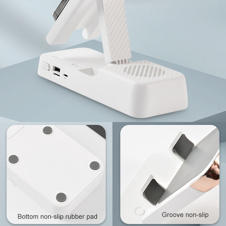 Multifunctional Desktop Stand For Mobile Phone And Tablet With Bluetooth Speaker(White) - Desktop Holder by PMC TechLife | Online Shopping South Africa | PMC TechLife