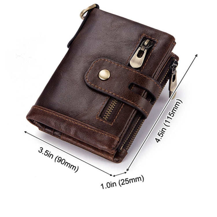 RFID Anti-Theft Swipe Wallet Tri-Fold Multi-Card Slot Crazy Horse Leather Men Leather Wallet(Black) - Antimagnetic RFID Package by PMC TechLife | Online Shopping South Africa | PMC TechLife | Buy Now Pay Later Mobicred