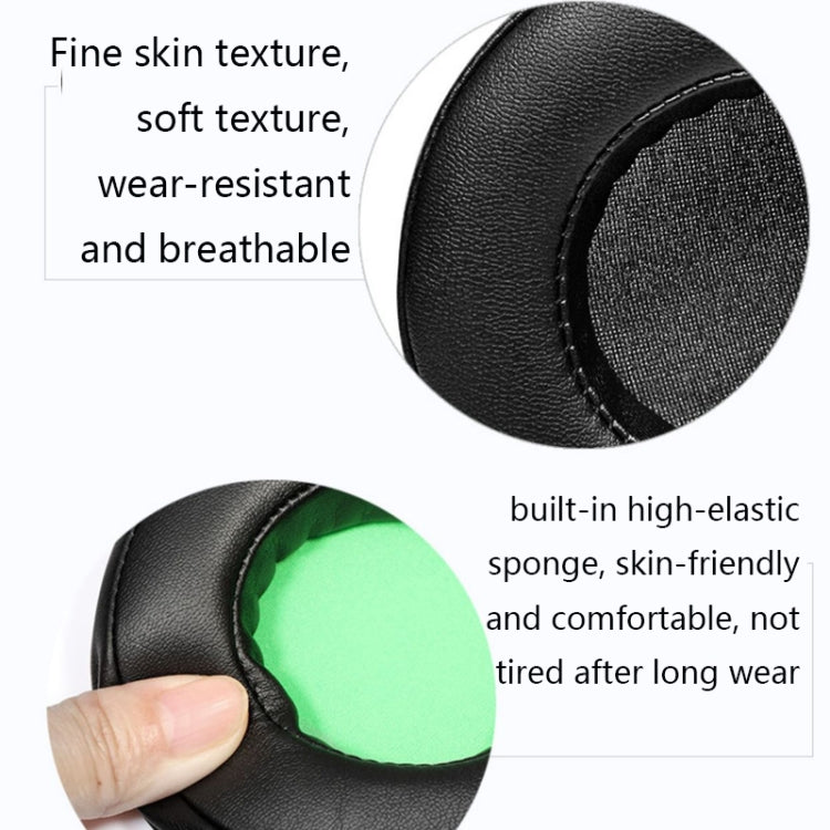 2 PCS Headset Sponge Case For Razer BlackShark V2/V2X/V2SE, Colour: Ellipse Lambskin(Black Paper Green Net) - Earmuff & Pad by PMC TechLife | Online Shopping South Africa | PMC TechLife