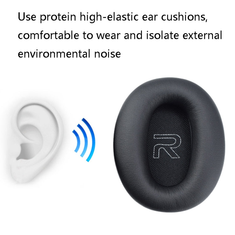 1 Pair Protein Skin Leather Headest Sponge Earmuffs For Edifier W820BT / W808BT / K815 / K815PG1 / H840 / K800 / K830(Gray) - Earmuff & Pad by PMC TechLife | Online Shopping South Africa | PMC TechLife