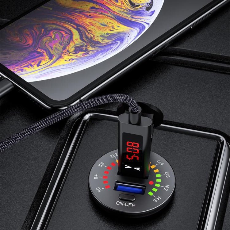 Car Motorcycle Ship Modified With Colorful Screen Display USB Dual QC3.0 Fast Charge Car Charger, Model: P20-B With Terminal - DIY Modified Charger by PMC TechLife | Online Shopping South Africa | PMC TechLife