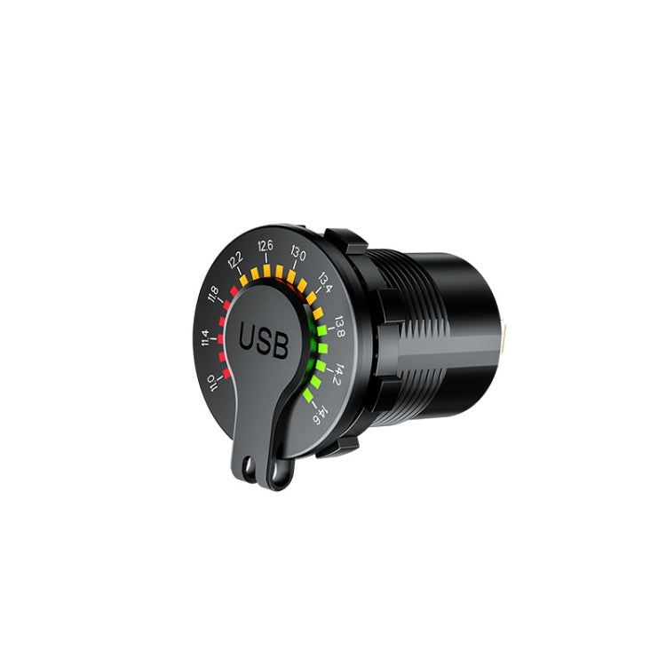 Car Motorcycle Ship Modified With Colorful Screen Display USB Dual QC3.0 Fast Charge Car Charger, Model: P20-B With 60cm Line - DIY Modified Charger by PMC TechLife | Online Shopping South Africa | PMC TechLife