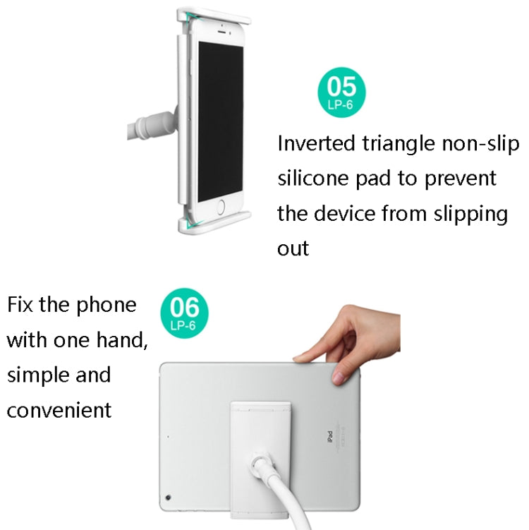 LP-6 Tablet Mobile Phone Lazy Bracket Detachable Bed Bracket, Style: Two-stage (Cute Pink) - Lazy Bracket by PMC TechLife | Online Shopping South Africa | PMC TechLife