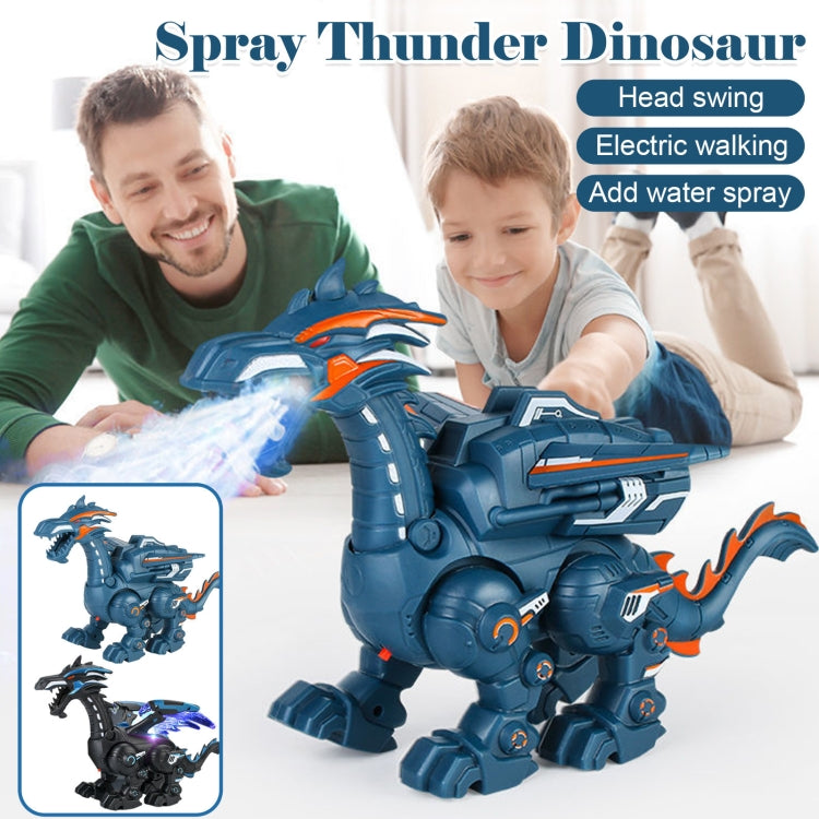 Electric Mechanical Dinosaur Toy Simulation Animal Toy Multifunctional Sound And Light Toy, Style:  Spray-Dark Black - free shipping - PMC TechLife - Order now!