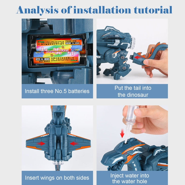 Electric Mechanical Dinosaur Toy Simulation Animal Toy Multifunctional Sound And Light Toy, Style:  Spray-Dark Black - free shipping - PMC TechLife - Order now!