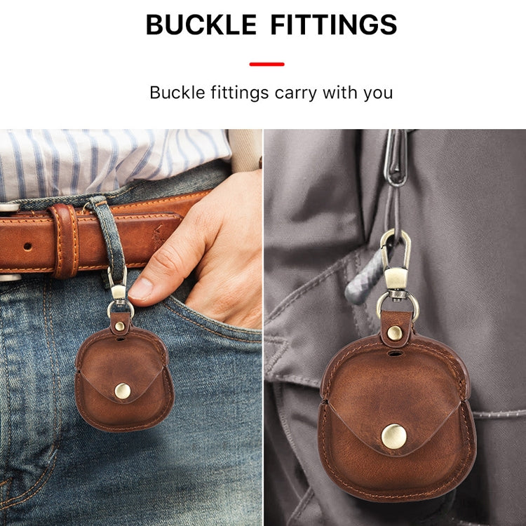 CONTACTS FAMILY CF1119 Pro For Galaxy Buds Pro Crazy Horse Texture Clamshell Earphone Protective Leather Case with Hook(Royal Blue) - Samsung Earphone Case by CONTACTS FAMILY | Online Shopping South Africa | PMC TechLife | Buy Now Pay Later Mobicred