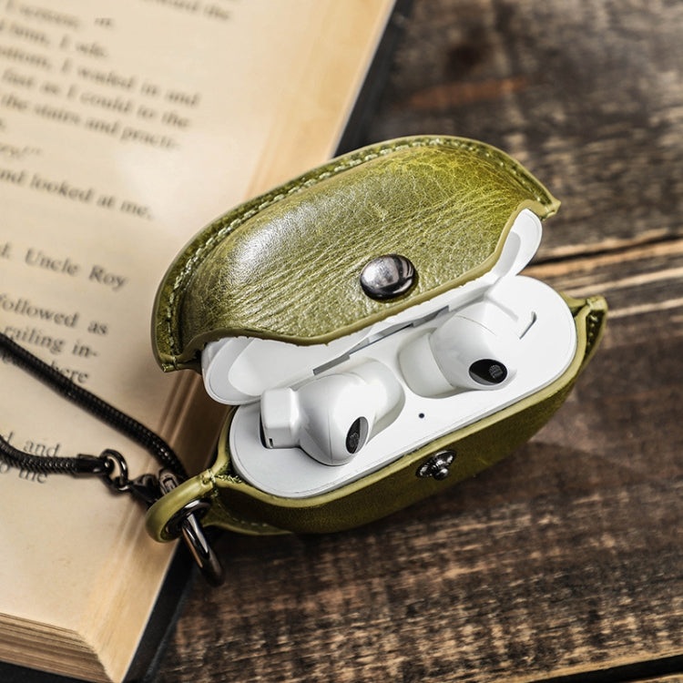 CONTACTS FAMILY CF1123B for Huawei FreeBuds Pro Leather Protective Case with Necklace Lanyard(Green) - free shipping - PMC TechLife - Order now!