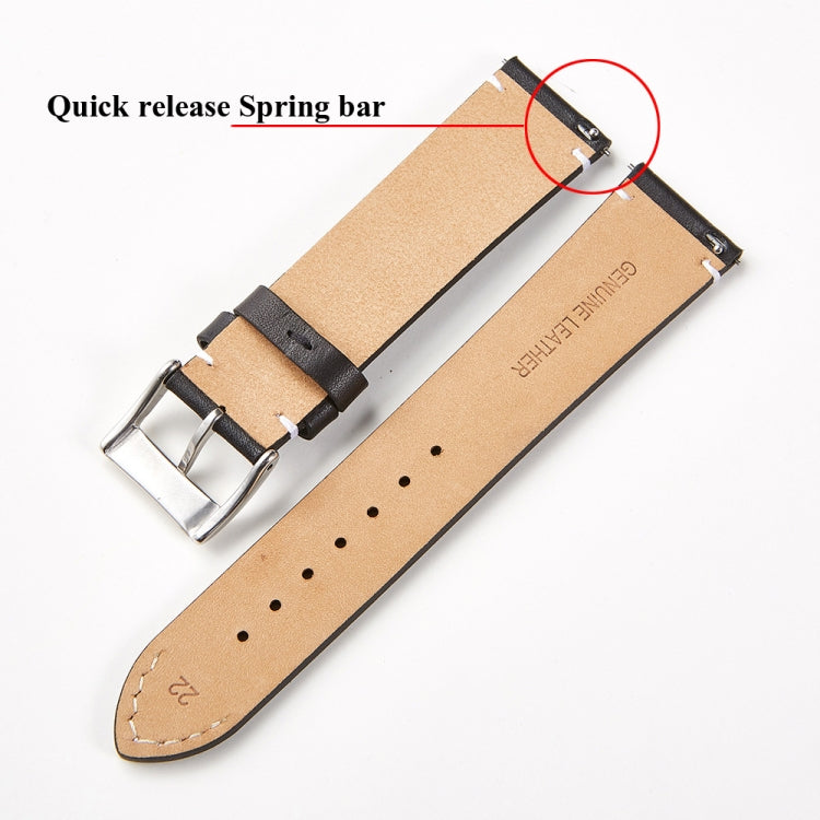 First Layer Retro Cowhide Frosted Leather Quick Release Universal Watch Band, Size��� 18mm(Khaki) - 18mm Bands by PMC TechLife | Online Shopping South Africa | PMC TechLife | Buy Now Pay Later Mobicred