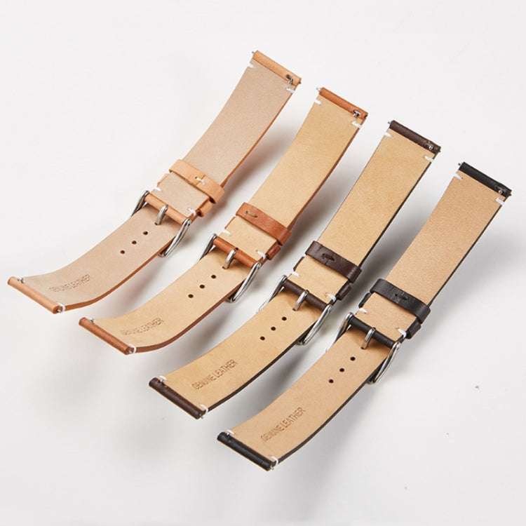 First Layer Retro Cowhide Frosted Leather Quick Release Universal Watch Band, Size��� 18mm(Khaki) - 18mm Bands by PMC TechLife | Online Shopping South Africa | PMC TechLife | Buy Now Pay Later Mobicred