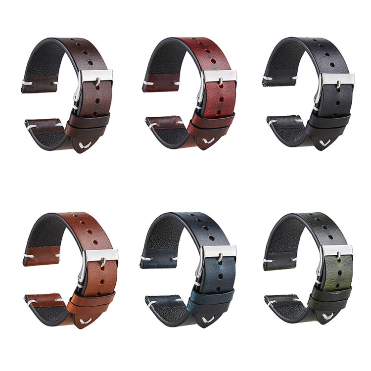 HB001 Color-Changing Retro Oil Wax Leather Universal Watch Band, Size: 18mm(Light Brown) - 18mm Bands by PMC TechLife | Online Shopping South Africa | PMC TechLife | Buy Now Pay Later Mobicred