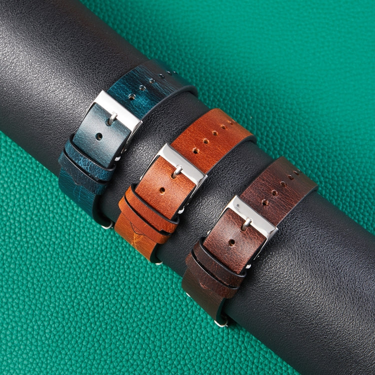 HB001 Color-Changing Retro Oil Wax Leather Universal Watch Band, Size: 18mm(Black) - 18mm Bands by PMC TechLife | Online Shopping South Africa | PMC TechLife | Buy Now Pay Later Mobicred