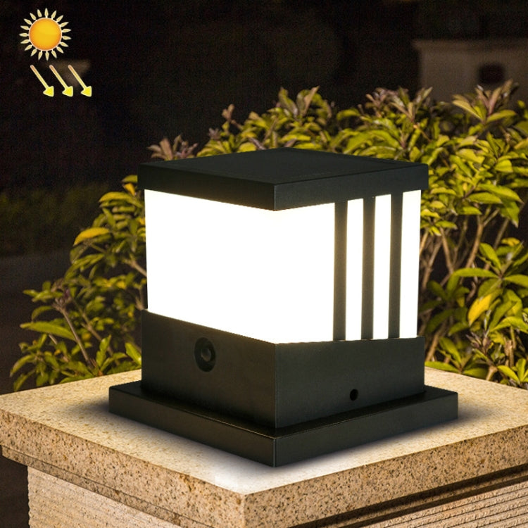 Solar Outdoor Waterproof Column Head Lamp Courtyard Landscape Lamp(Black) - With Solar Panel by PMC Jewellery | Online Shopping South Africa | PMC Jewellery