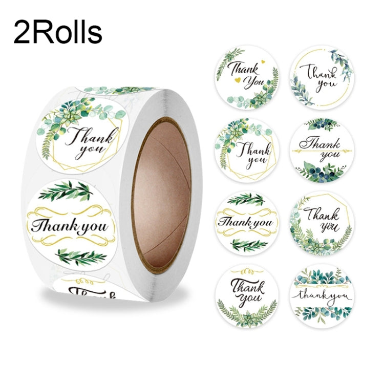 2 Rolls Thank You Floral Sticker Wedding Gift Decoration Label, Size: 2.5cm / 1inch(A-297) - Sticker & Tags by PMC TechLife | Online Shopping South Africa | PMC TechLife