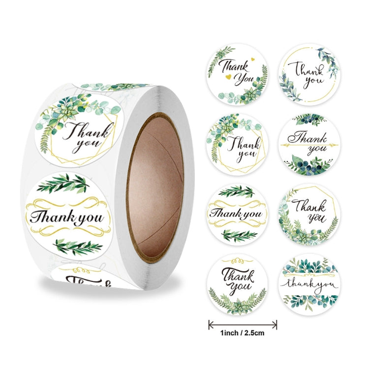 2 Rolls Thank You Floral Sticker Wedding Gift Decoration Label, Size: 2.5cm / 1inch(A-297) - Sticker & Tags by PMC TechLife | Online Shopping South Africa | PMC TechLife