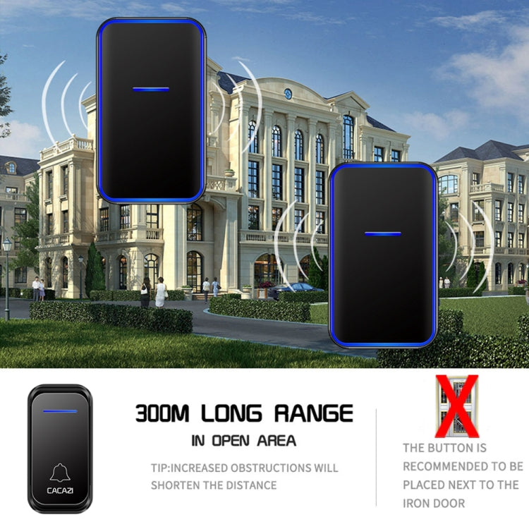 CACAZI Home Smart Digital Wireless Doorbell Remote Electronic Doorbell Elderly Pager, Style: UK Plug(Black) - free shipping - PMC TechLife - Order now!