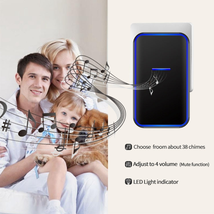 CACAZI Home Smart Digital Wireless Doorbell Remote Electronic Doorbell Elderly Pager, Style: UK Plug(Black) - free shipping - PMC TechLife - Order now!