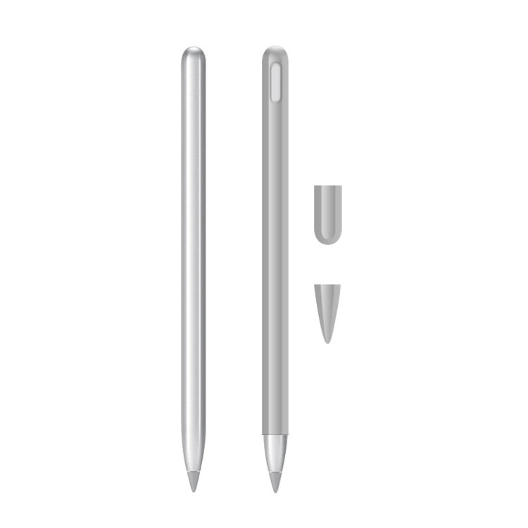 2 Sets 3 In 1 Stylus Silicone Protective Cover + Two-Color Pen Cap Set For Huawei M-Pencil(Gray) - Pencil Accessories by PMC TechLife | Online Shopping South Africa | PMC TechLife | Buy Now Pay Later Mobicred
