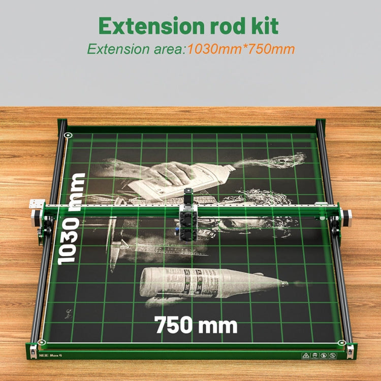 1150mm Y-Axis Extension Kit Aluminum Profile Rail For NEJE MAX 4 / 3 MAX V2 Laser Engraver - DIY Engraving Machines by PMC TechLife | Online Shopping South Africa | PMC TechLife