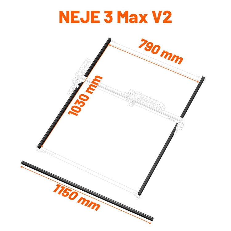 1150mm Y-Axis Extension Kit Aluminum Profile Rail For NEJE MAX 4 / 3 MAX V2 Laser Engraver - DIY Engraving Machines by PMC Jewellery | Online Shopping South Africa | PMC Jewellery