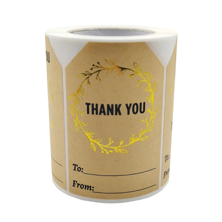 Kraft Paper Thank You Hot Stamping Sticker Gift Wrapping Decoration Label, Size: 50x75mm(K-74) - Sticker & Tags by PMC Jewellery | Online Shopping South Africa | PMC Jewellery