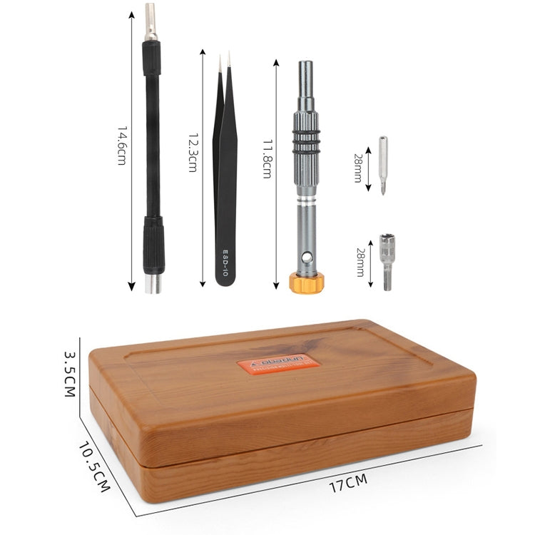 Obadun 9801 68 In 1 Screwdriver Set Manual Batch Glasses Screwdriver Hardware Repair Tool(Wood Grain Box) - Screwdriver Set by Obadun | Online Shopping South Africa | PMC Jewellery