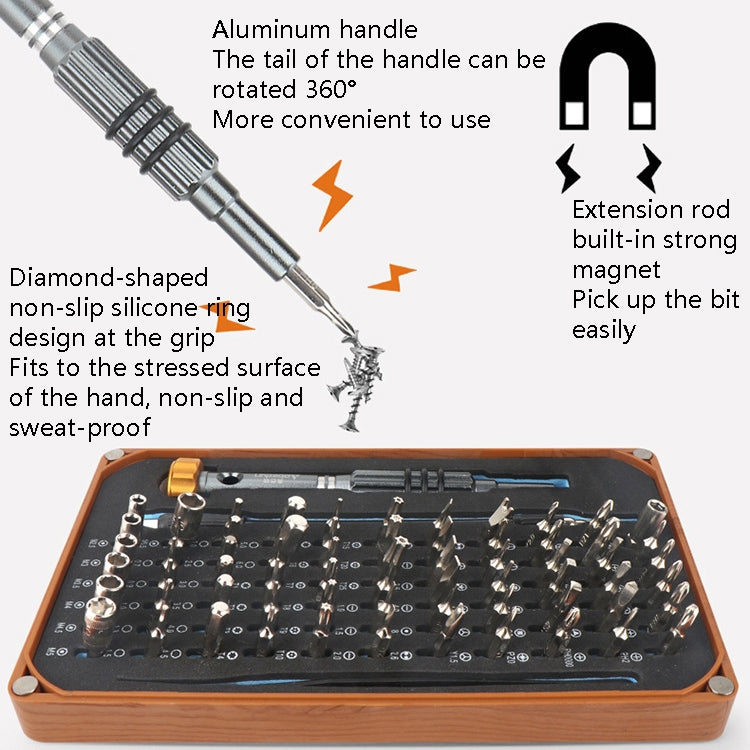Obadun 9801 68 In 1 Screwdriver Set Manual Batch Glasses Screwdriver Hardware Repair Tool(Wood Grain Box) - Screwdriver Set by Obadun | Online Shopping South Africa | PMC TechLife | Buy Now Pay Later Mobicred
