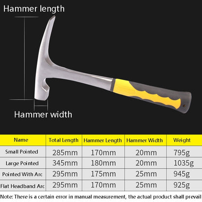 Geological Exploration Tool Multi-Function Hardware Hammer, Style: Large - Hammer by PMC Jewellery | Online Shopping South Africa | PMC Jewellery