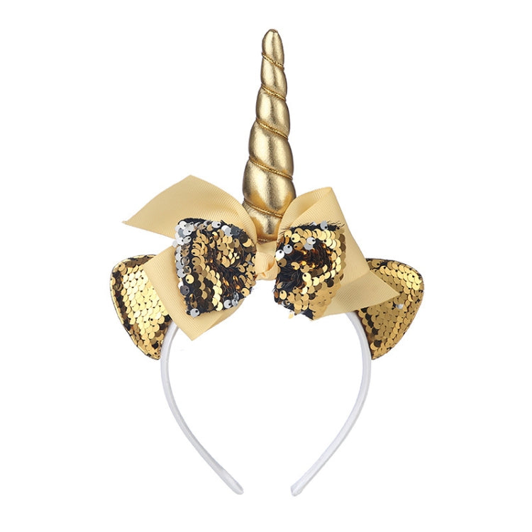 2 PCS F036 Unicorn Headband Children Birthday Festival Party Hair Accessories(Golden) - Holiday Decorations by PMC TechLife | Online Shopping South Africa | PMC TechLife