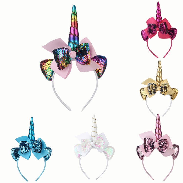 2 PCS F036 Unicorn Headband Children Birthday Festival Party Hair Accessories(Rose Red) - Holiday Decorations by PMC TechLife | Online Shopping South Africa | PMC TechLife