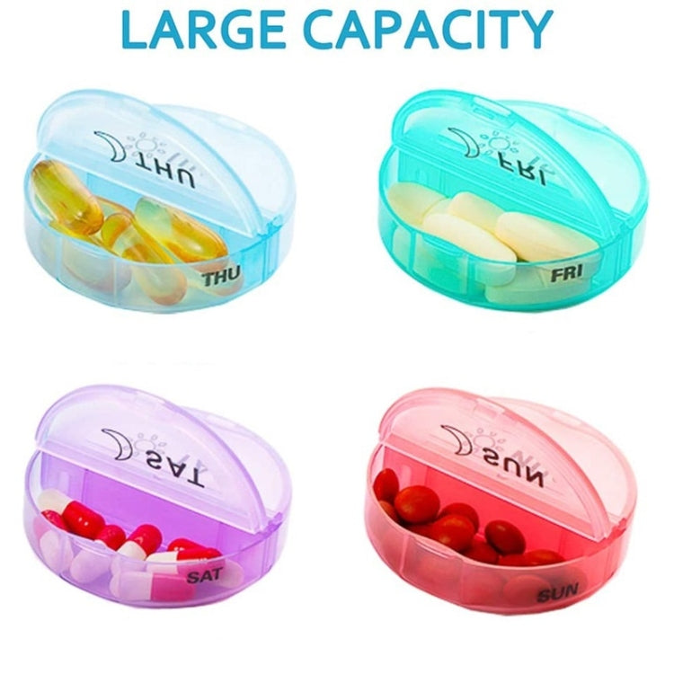 One Week Use Portable Plastic 14-Compartment Pill Box Leather Bag(14x7.5x6.5cm) - Pill Boxes by PMC Jewellery | Online Shopping South Africa | PMC Jewellery