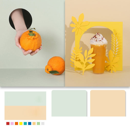 60 X 60cm Non-Reflective Matte PVC Board Double-Sided Solid Color Photo Background Board Filming Photography Props(Green + Apricot) - Solid Color by PMC Jewellery | Online Shopping South Africa | PMC Jewellery