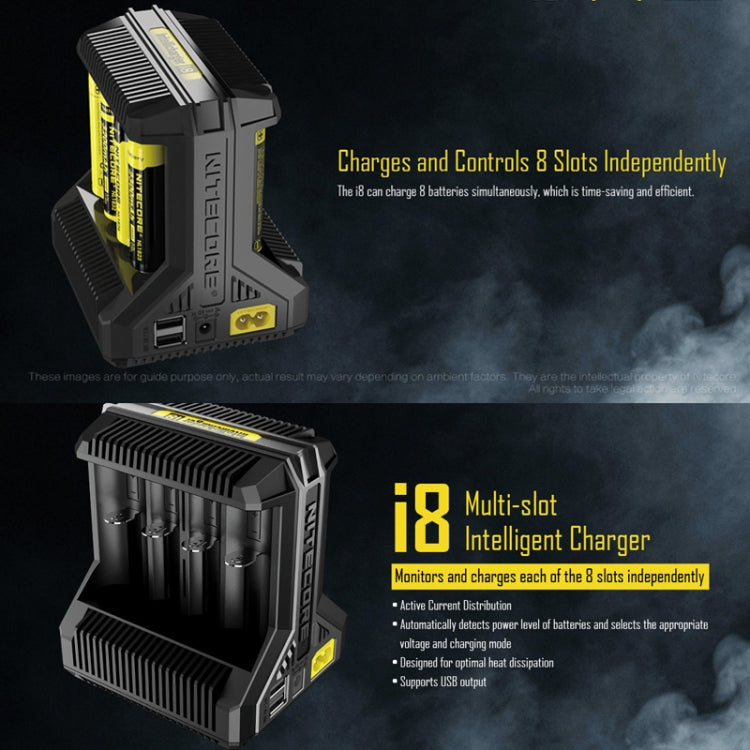 NITECORE 8-Slot High-Power Fast Lithium Battery Charger, Model: I8 - Charger & Converter by NITECORE | Online Shopping South Africa | PMC Jewellery