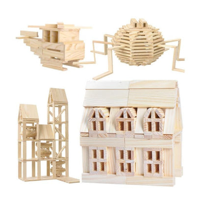 100 PCS / Set Wooden Architectural Model Building Blocks Puzzle Children Early Education Toys -  by PMC Jewellery | Online Shopping South Africa | PMC Jewellery