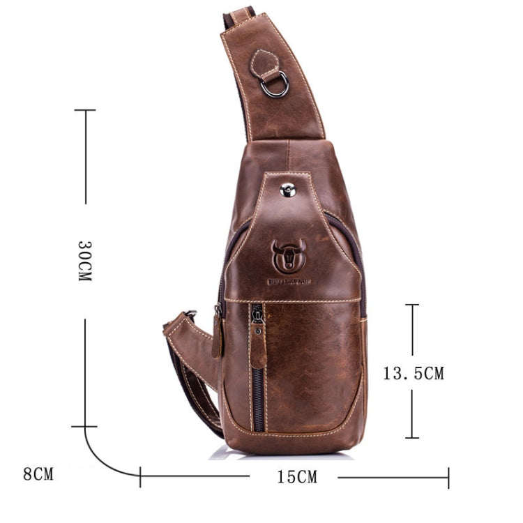 BULL CAPTAIN 019 Retro Men Leather Crossbody Shoulder Bag First-Layer Cowhide Chest Bag, Colour: Gray Brown - free shipping - PMC TechLife - Order now!