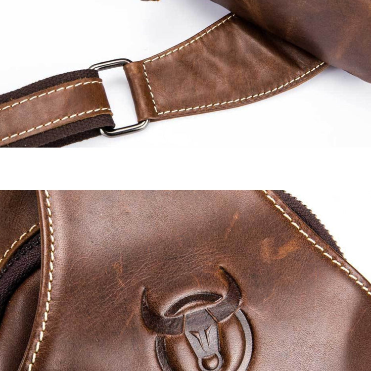 BULL CAPTAIN 019 Retro Men Leather Crossbody Shoulder Bag First-Layer Cowhide Chest Bag, Colour: Gray Brown - free shipping - PMC TechLife - Order now!