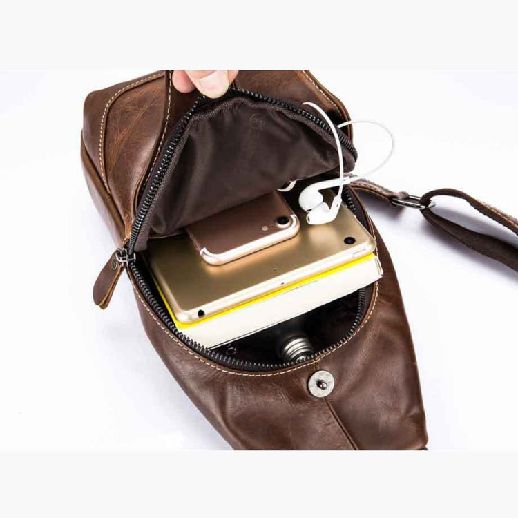 BULL CAPTAIN 019 Retro Men Leather Crossbody Shoulder Bag First-Layer Cowhide Chest Bag, Colour: Gray Brown - free shipping - PMC TechLife - Order now!