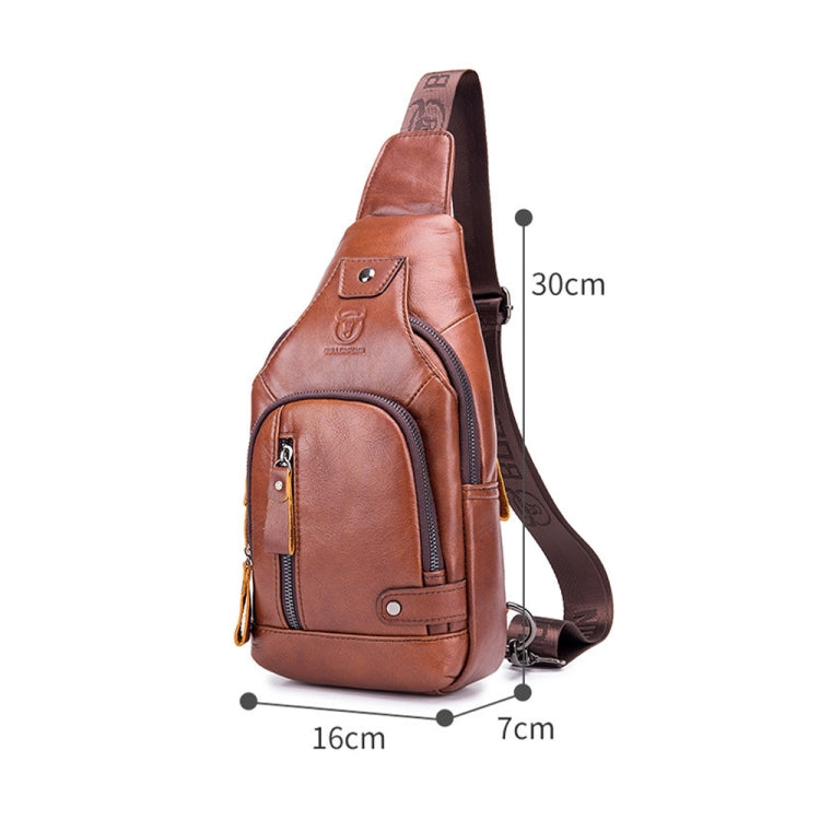 BULL CAPTAIN 129 First-Layer Cowhide Men Soft Chest Bag Outdoor Casual Messenger Bag(Black) - free shipping - PMC TechLife - Order now!